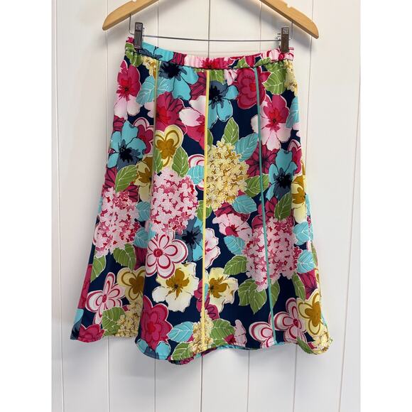 Vintage Requirements Petite Midi Skirt Size 6P Floral Twee Abstract Librarian - Picture 3 of 8